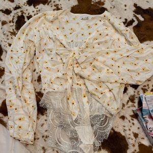 Free people bell sleeve bodysuit